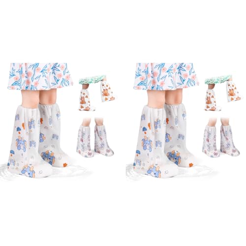 PALAY® Rain Shoe Covers for Kids 3 Pairs Slip-On with Elastic Collar Knee-Length Fashion Cartoon Wear-Resistant 5-12 Years Old 2PCS PALAY® Rain Shoe Covers for Kids 3 Pairs Slip-On with Elastic Collar Knee-Length Fashion Cartoon Wear-Resistant 5-12 Years Old 2PCS